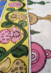 Kalamkari Dupatta - Blue K4 - Wefta