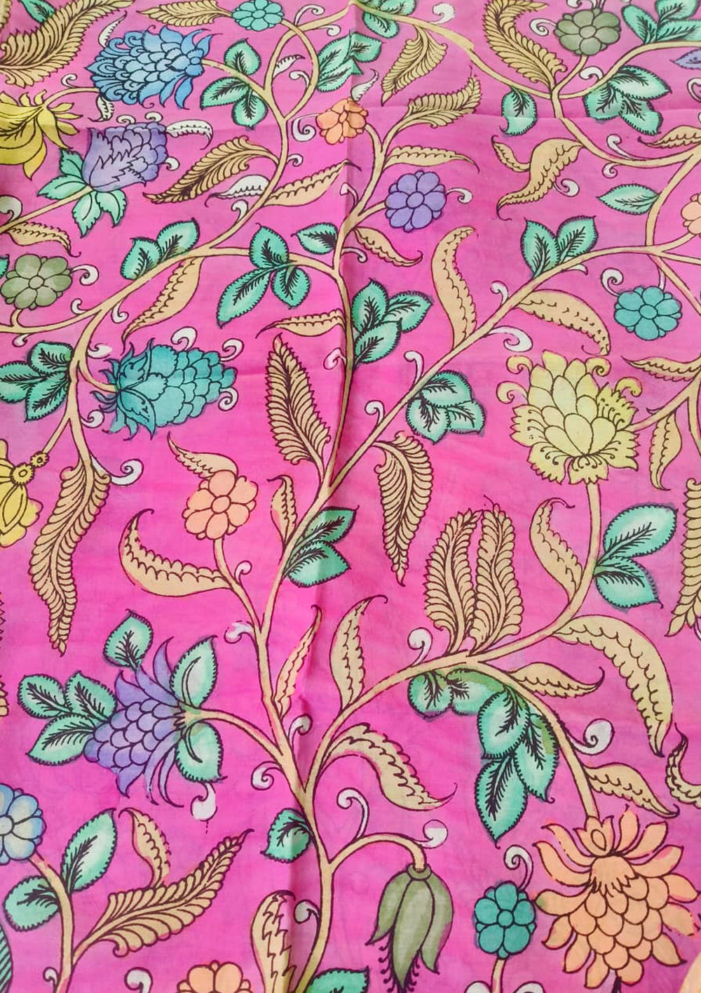 Kalamkari Dupatta - Pink K6 - Wefta