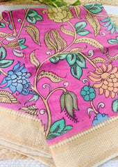 Kalamkari Dupatta - Pink K6 - Wefta
