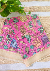 Kalamkari Dupatta - Pink K6 - Wefta