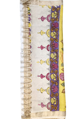 Kalamkari Dupatta - Yellow K2 - Wefta