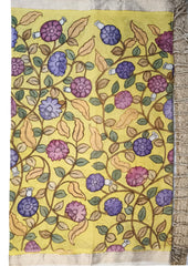 Kalamkari Dupatta - Yellow K2 - Wefta