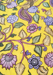 Kalamkari Dupatta - Yellow K5 - Wefta