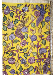 Kalamkari Dupatta - Yellow K5 - Wefta