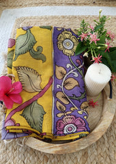 Kalamkari Dupatta - Yellow K5 - Wefta