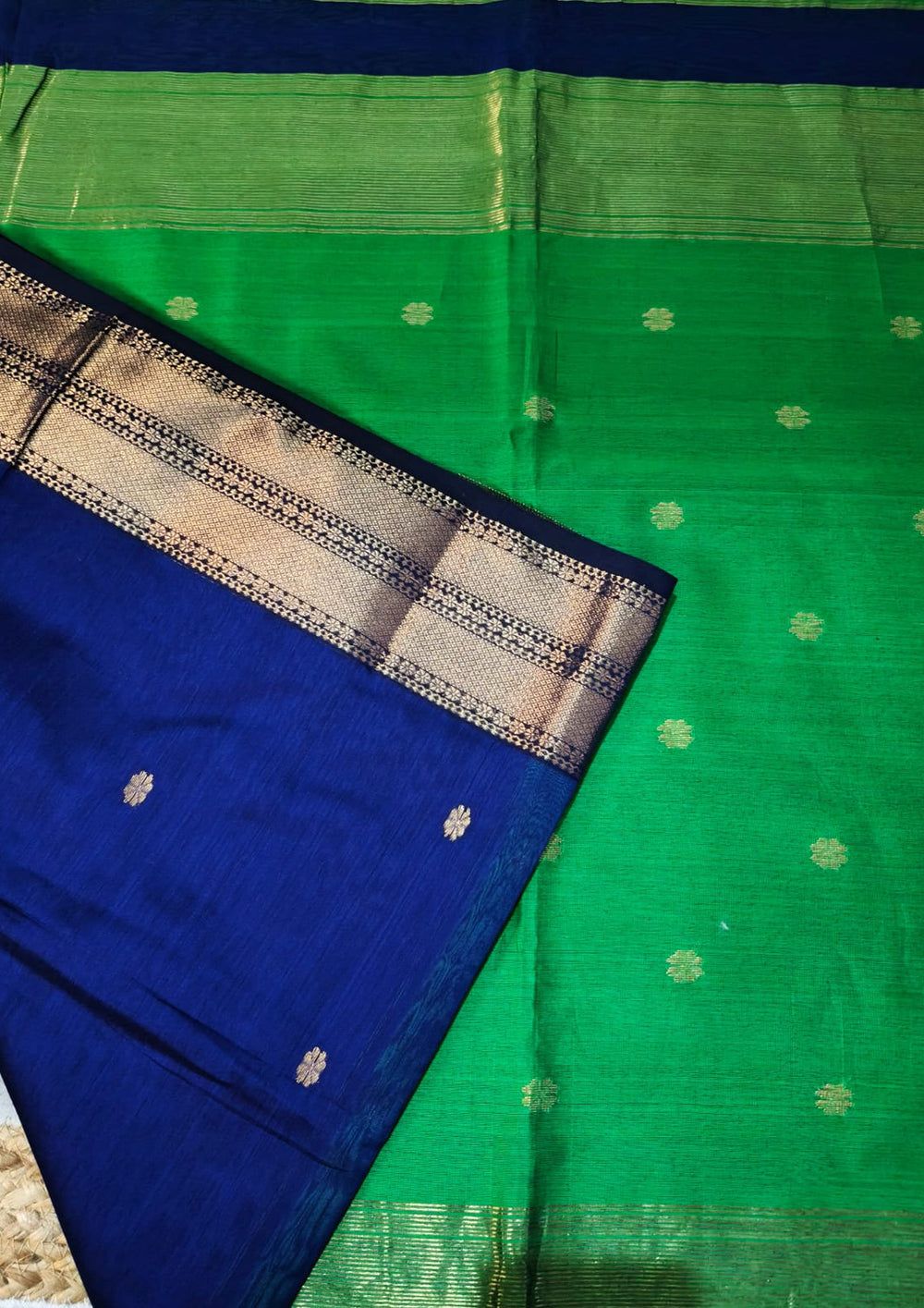 Maheshwari Saree - M4 Blue Green - Wefta