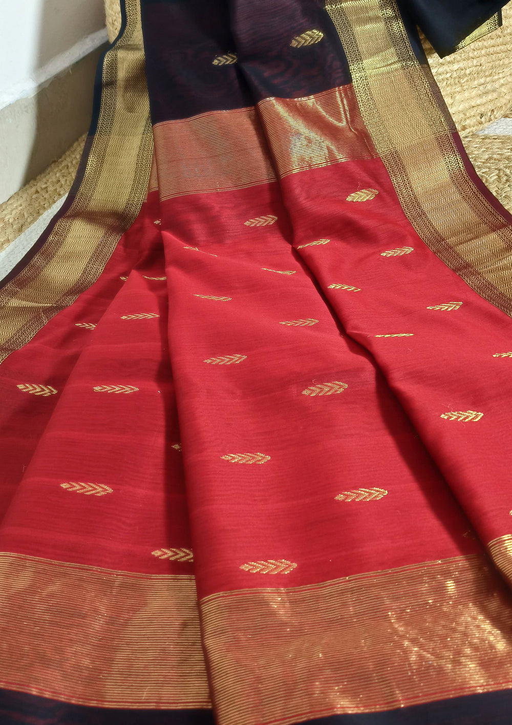 Maheshwari Saree - M6 Black - Wefta