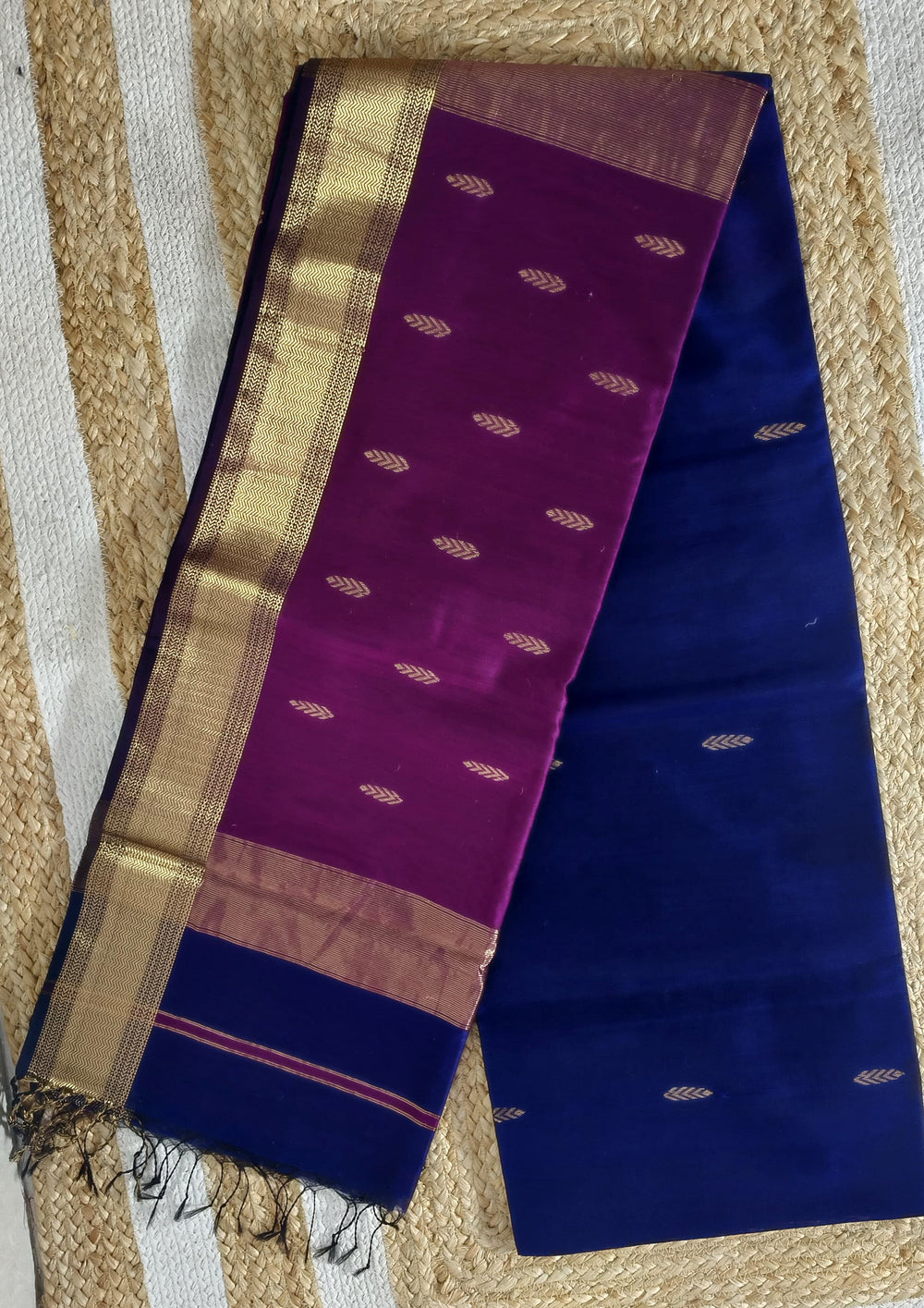 Maheshwari Saree - M8 Blue - Wefta