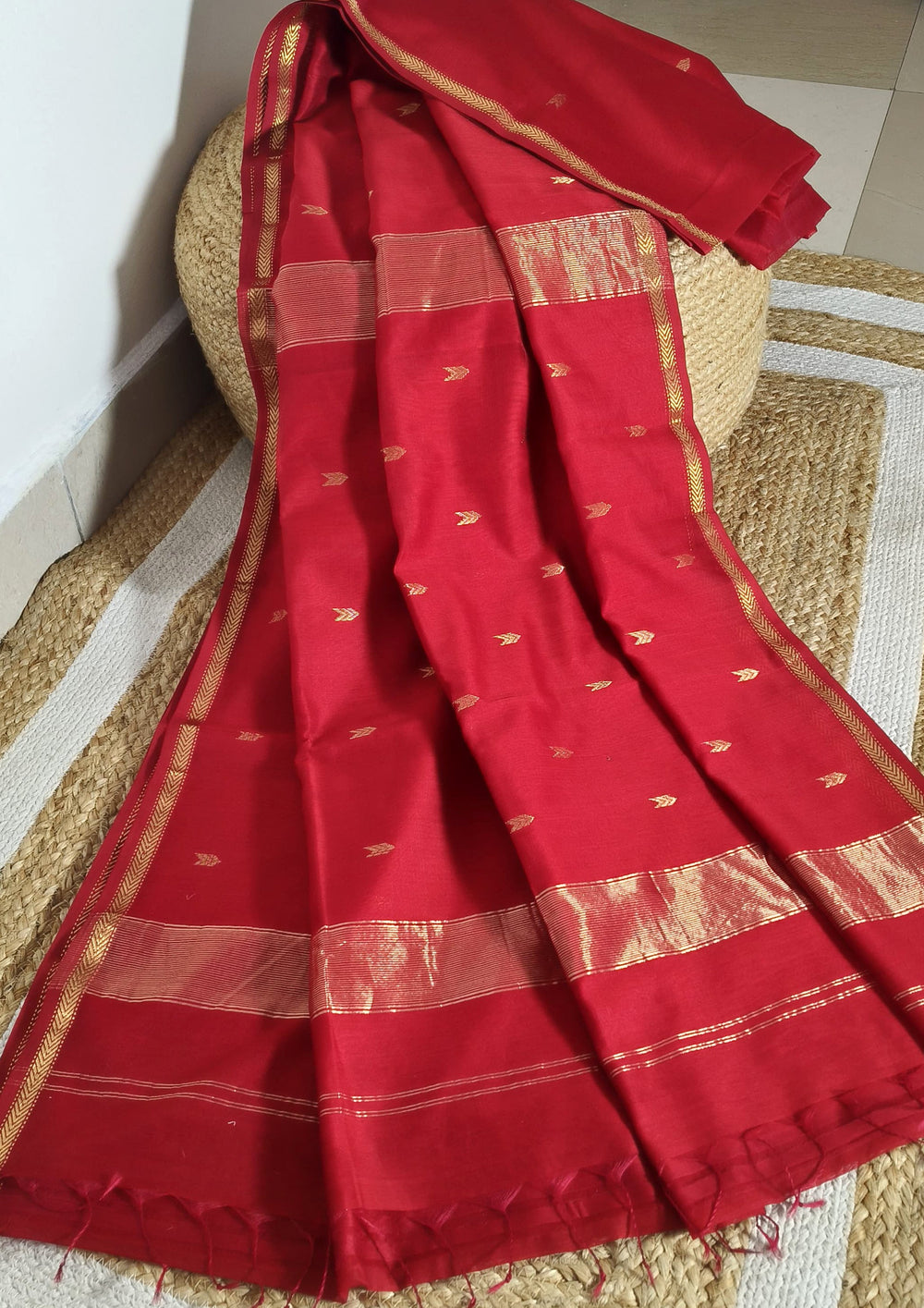 Maheshwari Saree - M9 Red - Wefta