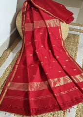 Maheshwari Saree - M9 Red - Wefta