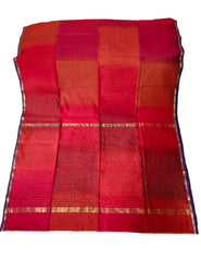 Maheshwari Saree- Red Orange MM03 - Wefta