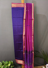 Maheshwari Silk Suit Set - Buti Purple - Wefta