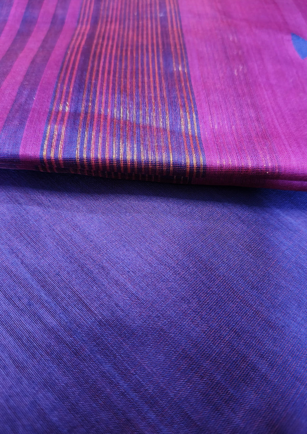 Maheshwari Silk Suit Set - Buti Purple - Wefta
