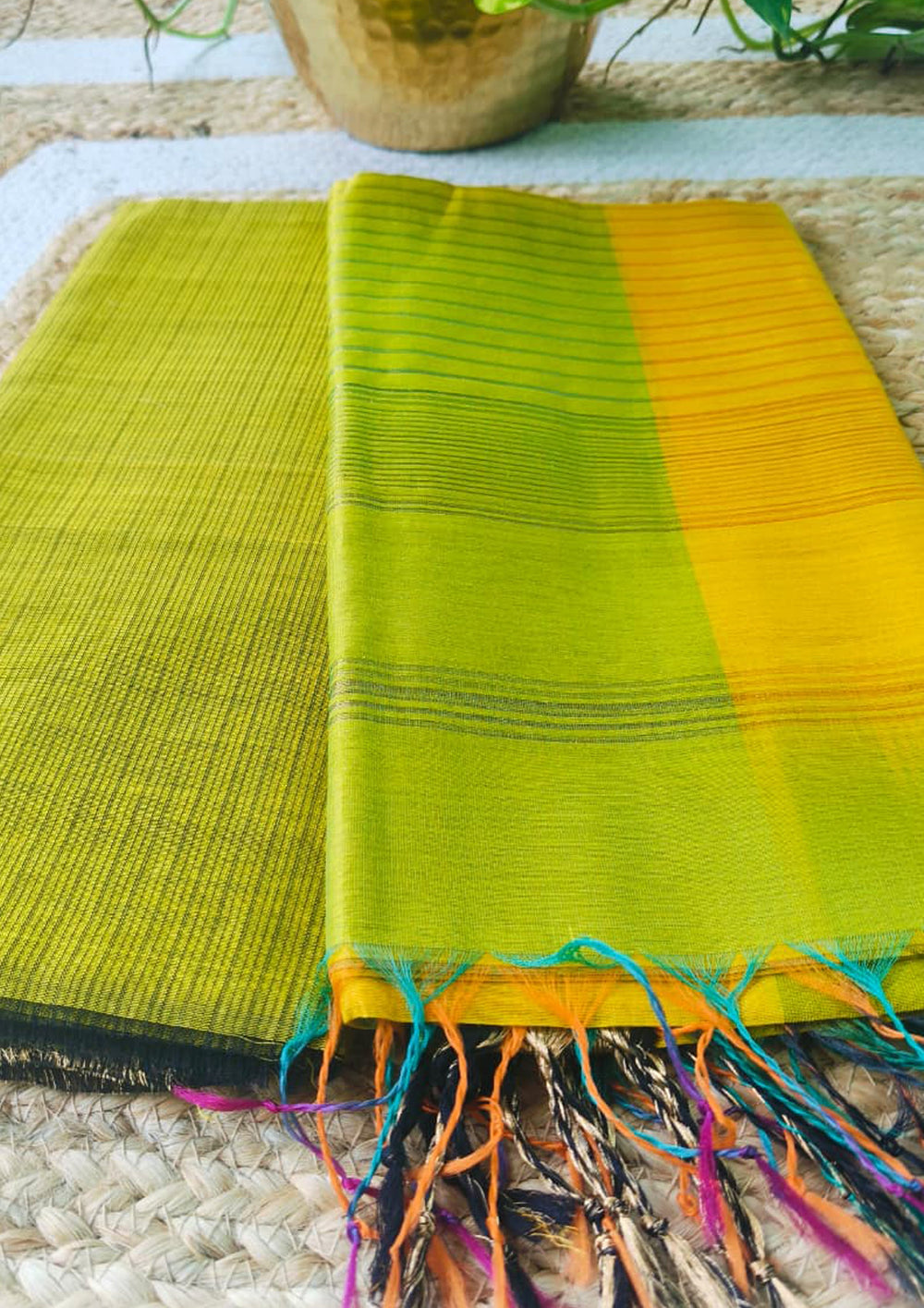 Maheshwari Silk Suit Set - Green M20 - Wefta
