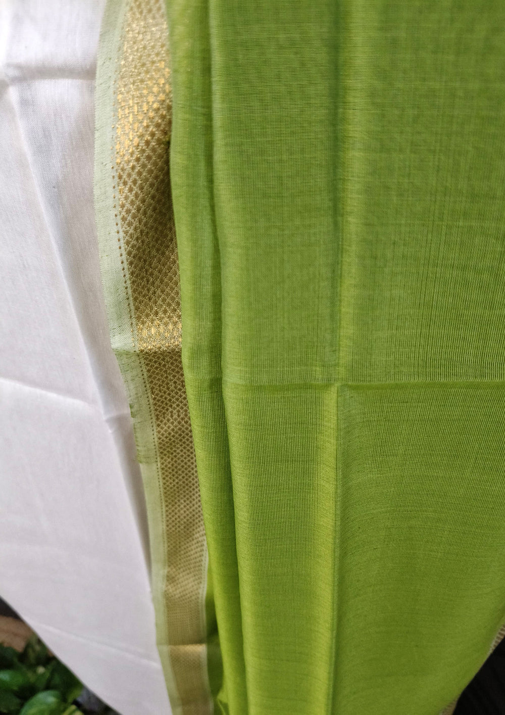 Maheshwari Silk Suit Set- Han Green - Wefta
