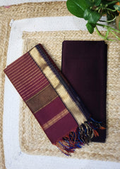 Maheshwari Silk Suit Set - Jamuni (dhup - chav) - Wefta