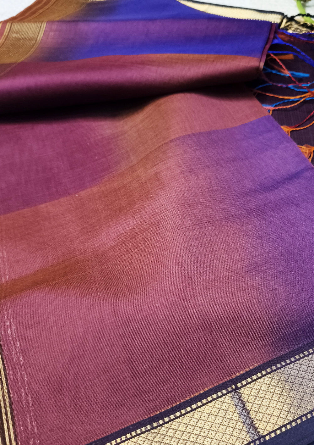 Maheshwari Silk Suit Set - Jamuni (dhup - chav) - Wefta
