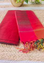 Maheshwari Silk Suit Set - Maroon M15 - Wefta