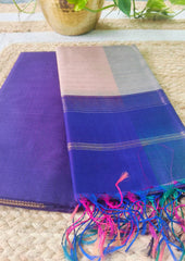 Maheshwari Silk Suit Set - Purple M18 - Wefta