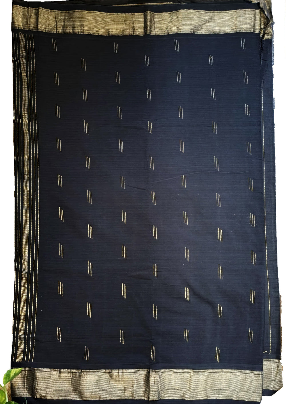 Paithani Cotton Saree- Black - Wefta