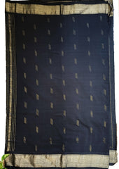 Paithani Cotton Saree- Black - Wefta