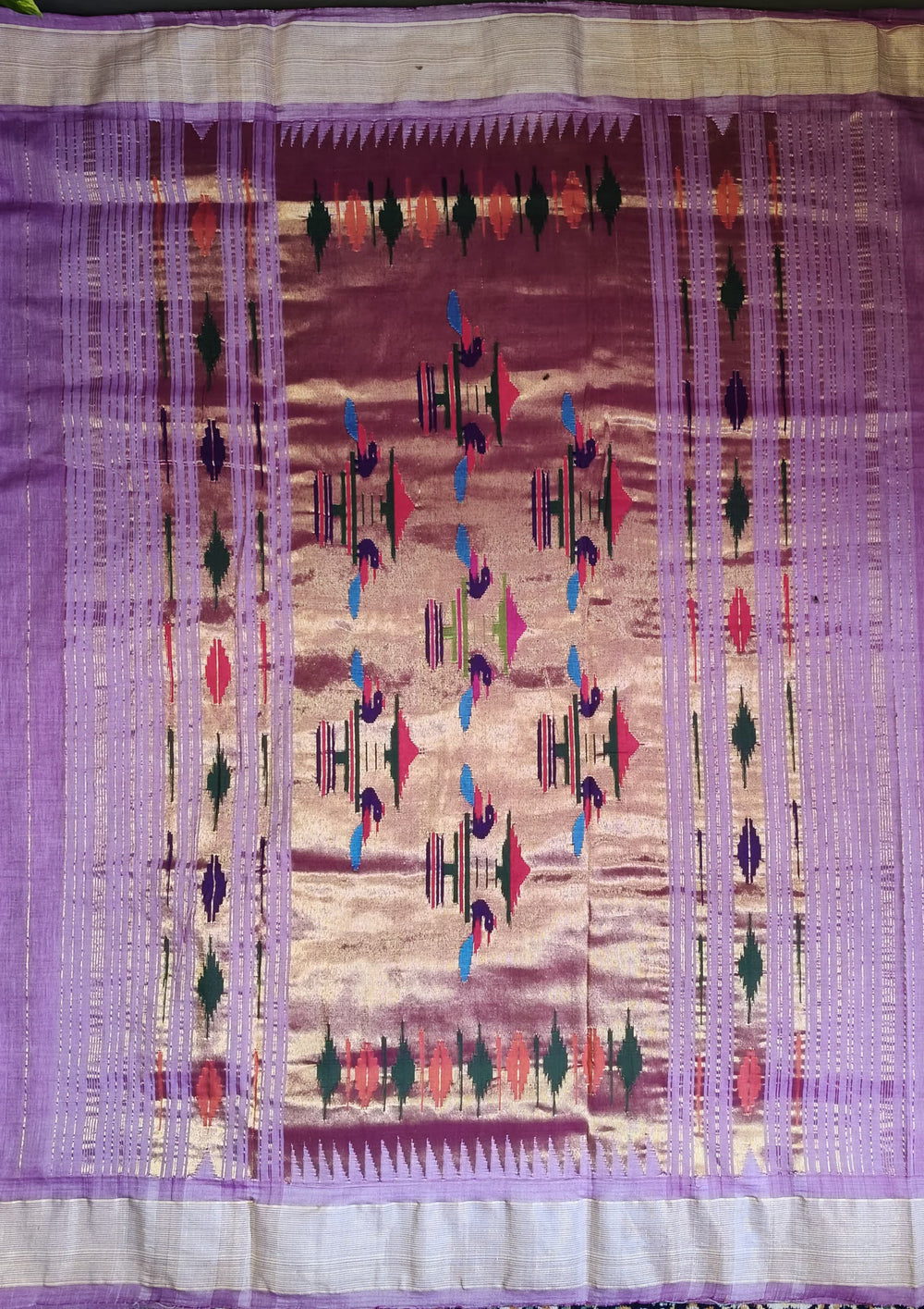 Paithani Cotton Saree - Light Purple - Wefta