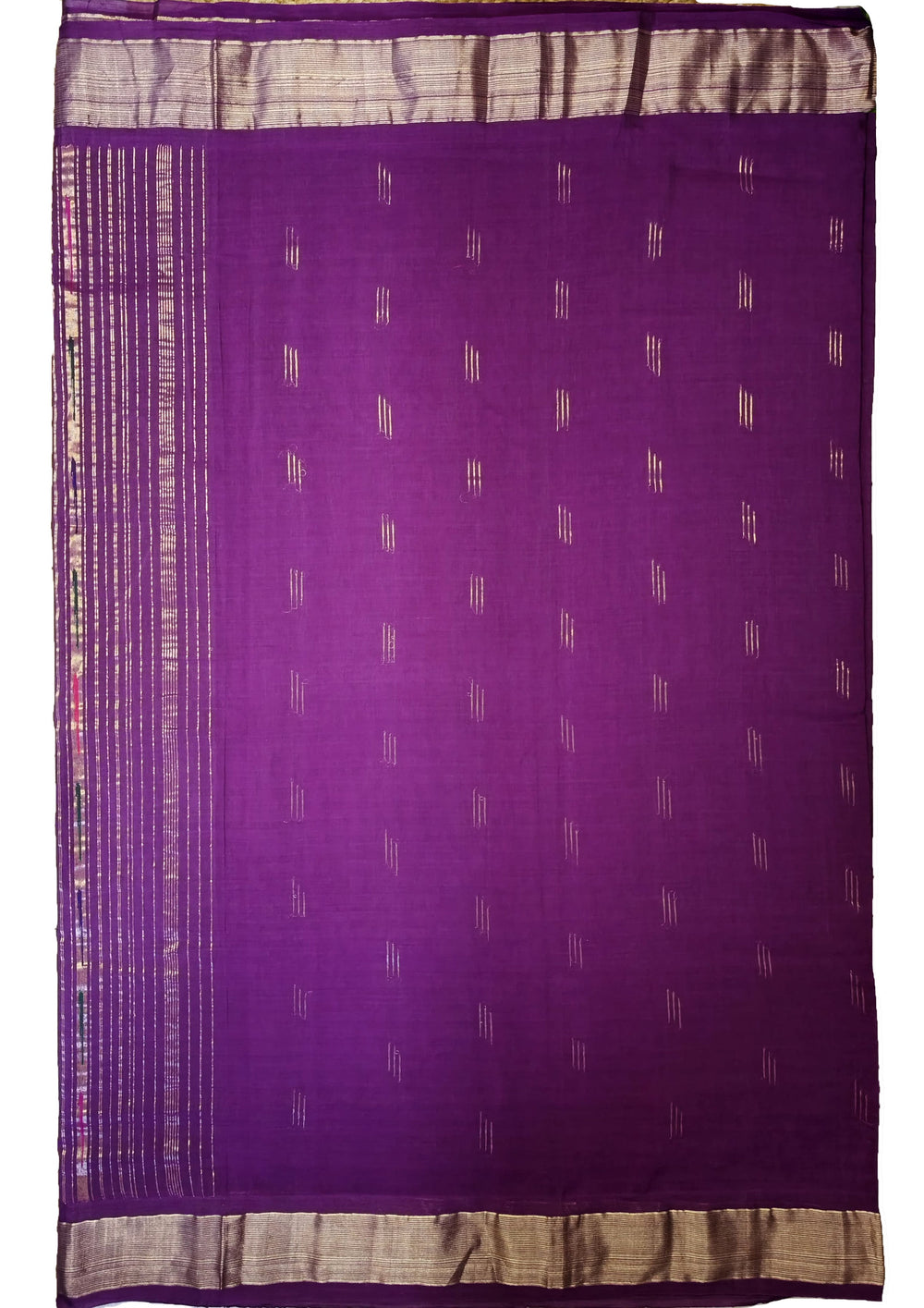 Paithani Cotton Saree - Purple - Wefta