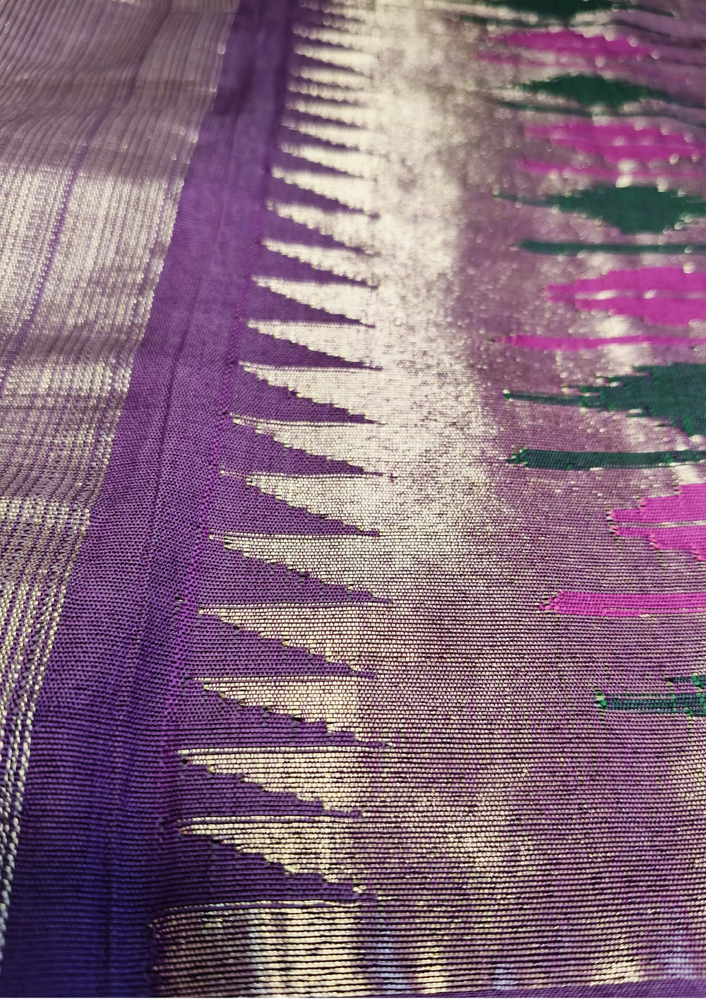 Paithani Cotton Saree - Purple - Wefta