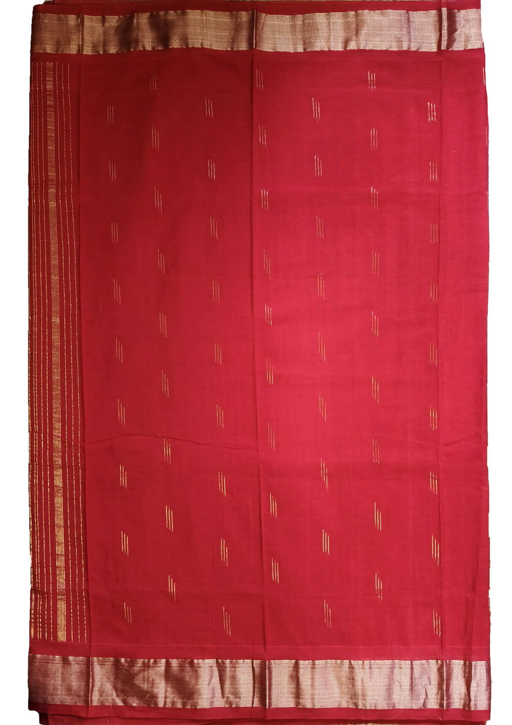Paithani Cotton Saree- Red - Wefta