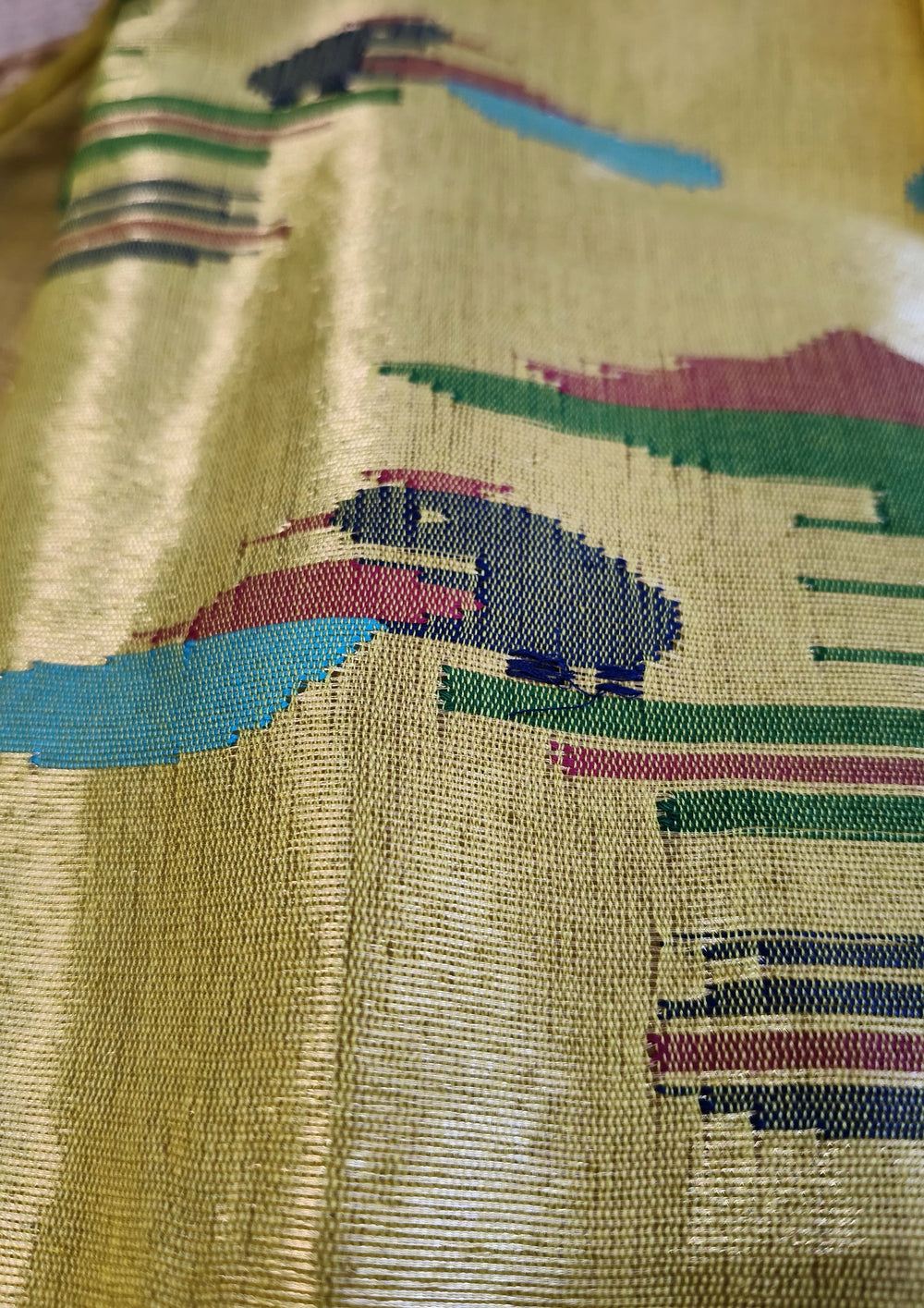 Paithani Cotton Saree - Yellow - Wefta