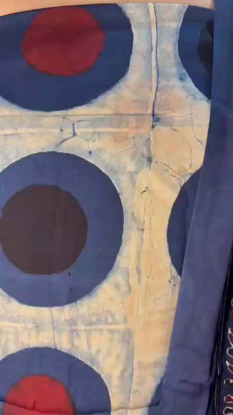 Ajrakh Handblock Printed Modal Suit- Blue Ajm6