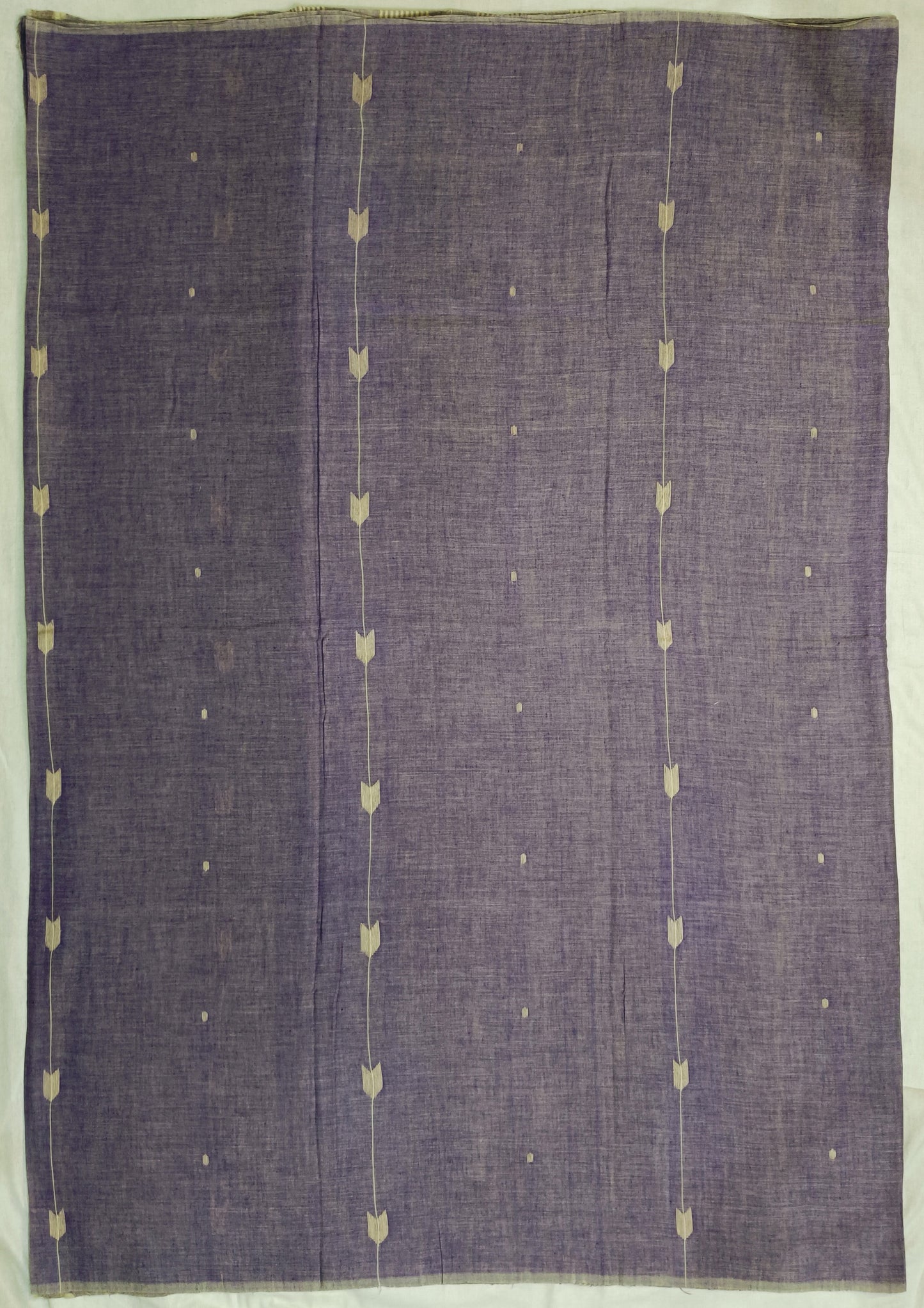 Cotton Jamdani Arrow Buti Saree- Lilac