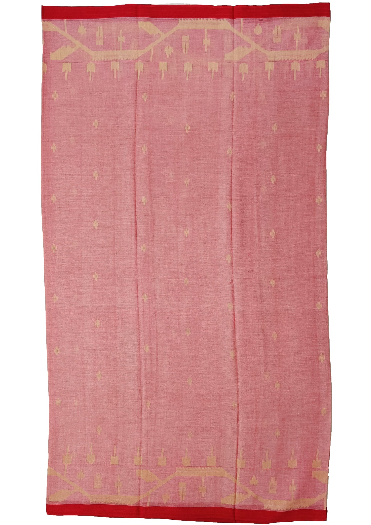 Cotton Jamdani Chir buti Saree- Red