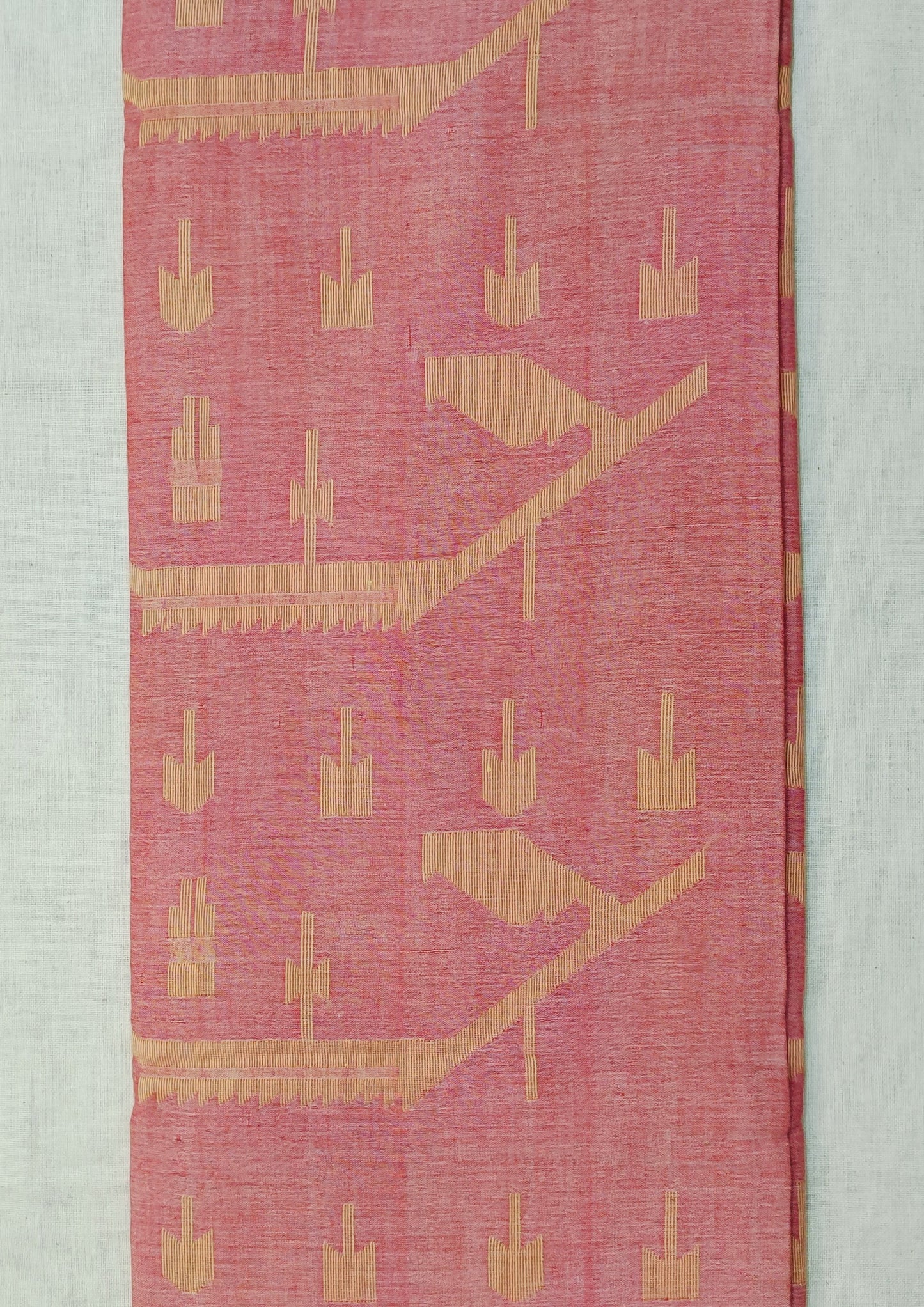 Cotton Jamdani Chir buti Saree- Red