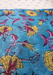 Sanganeri Chanderi Suit- Blue - Wefta
