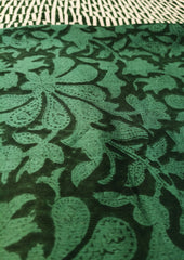 Sanganeri Chanderi Suit- Dark Green - Wefta