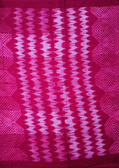Shibori Cotton Mulmul Saree- Pink 1 - Wefta