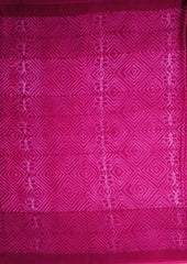 Shibori Cotton Mulmul Saree- Pink 2 - Wefta