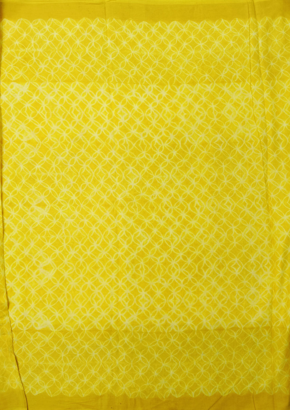 Shibori Cotton Mulmul Saree- Yellow - Wefta