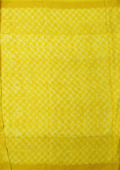 Shibori Cotton Mulmul Saree- Yellow - Wefta