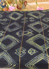 Shibori Maheshwari Saree S9 - Black/ Green - Wefta