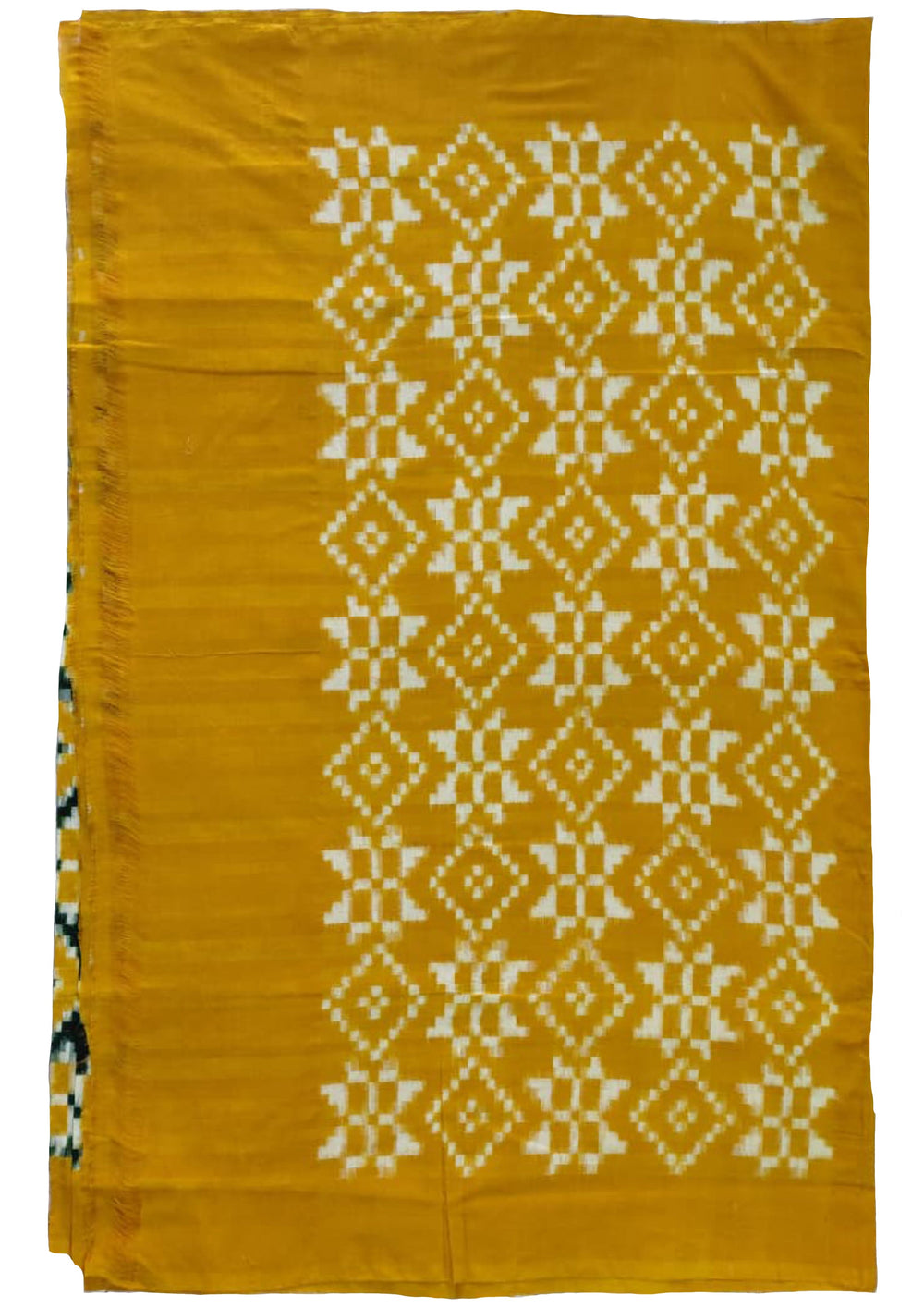 Telia Rumal Saree- Mustard & Green TR01 - Wefta
