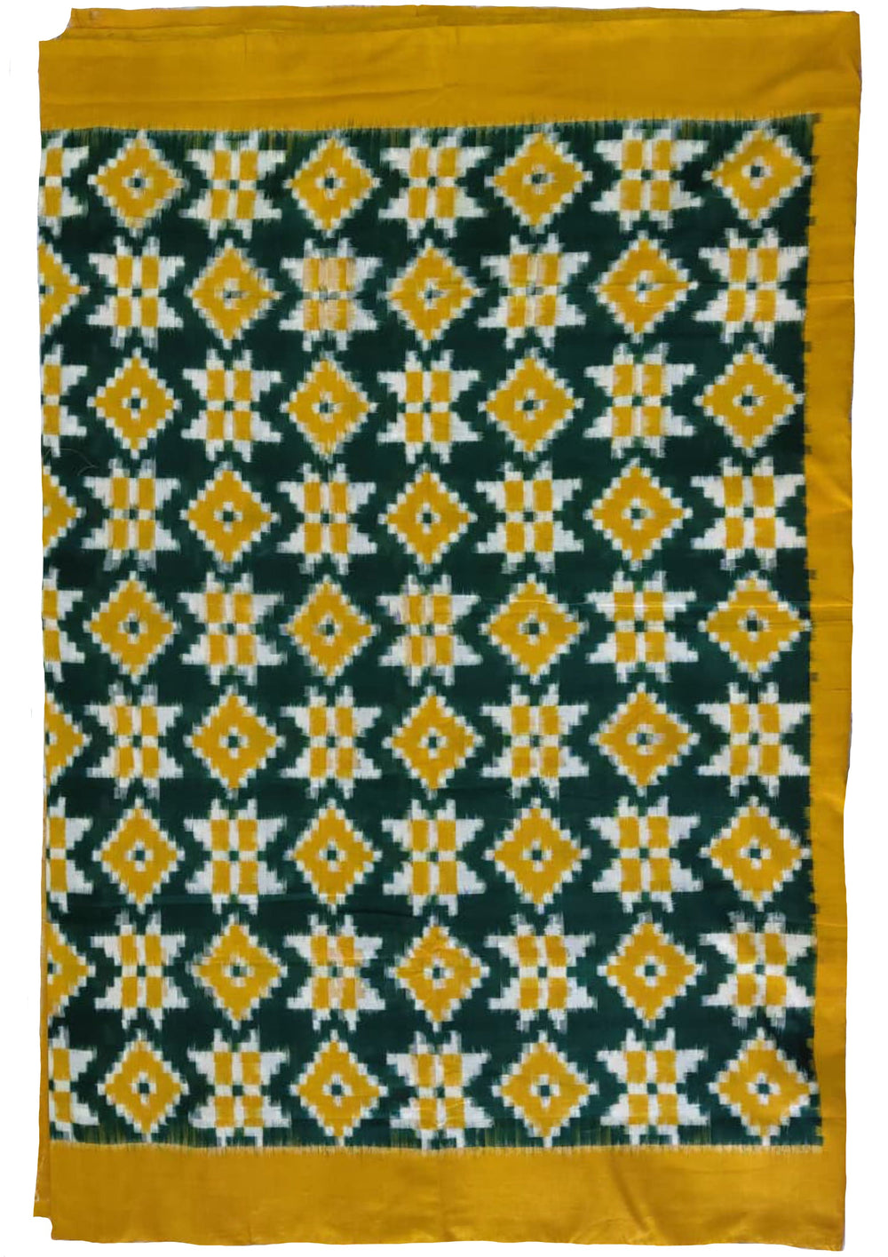 Telia Rumal Saree- Mustard & Green TR02 - Wefta