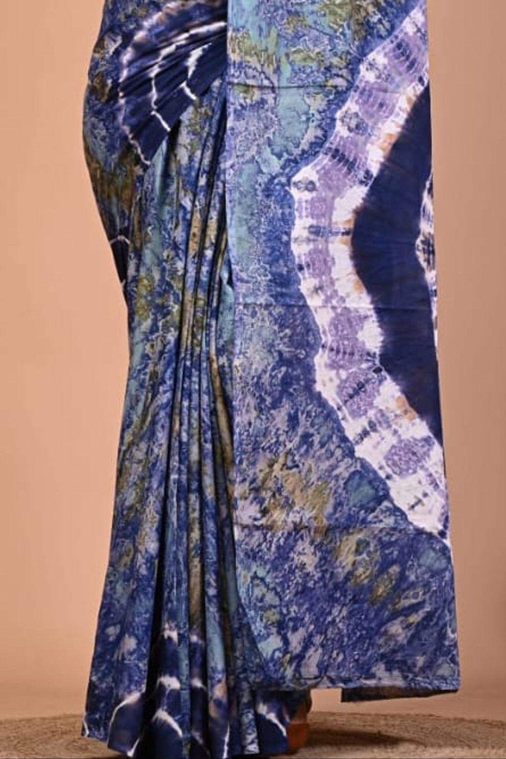 Tie - Dye Printed Saree - Blue DP9 - Wefta