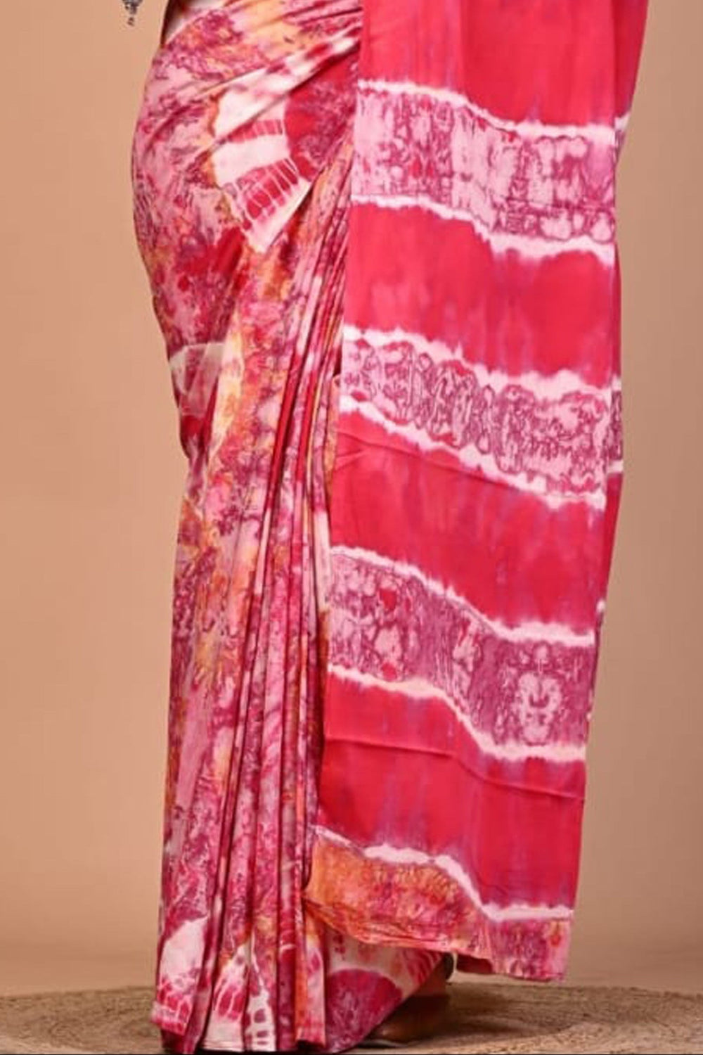 Tie - Dye Printed Saree - Pink DP5 - Wefta