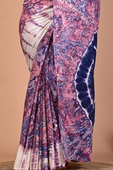 Tie - Dye Printed Saree - Purple DP6 - Wefta